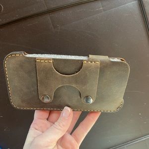 Handmade leather phone holster